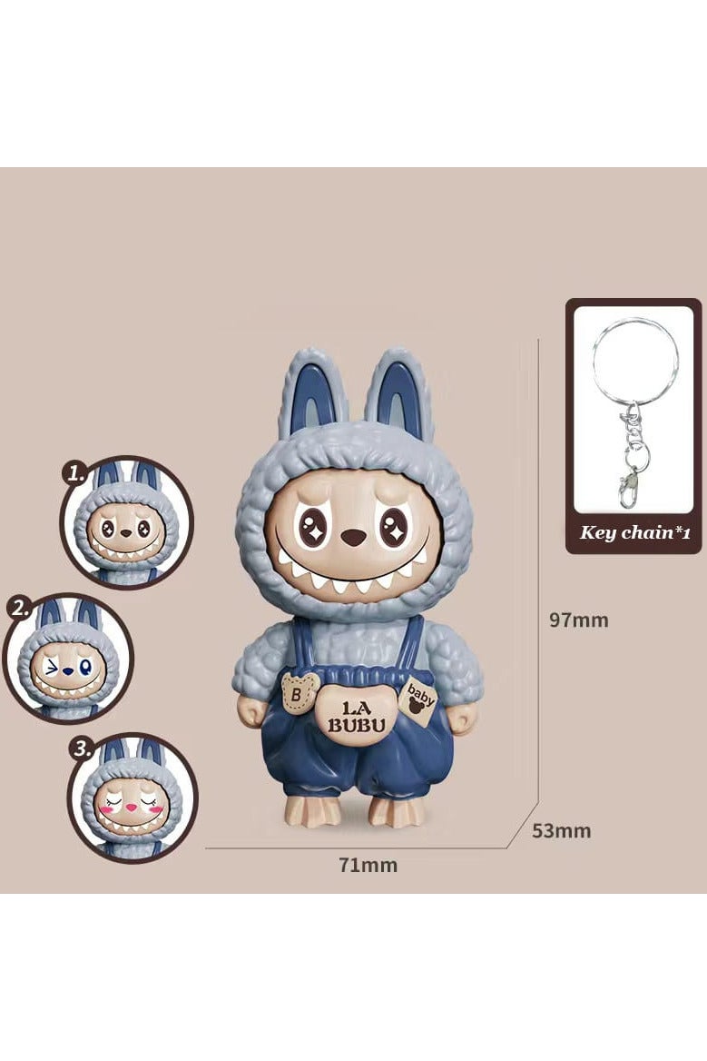 Monster "La Bobo" Posing Face Medallion Perfect for decorating keys or bags, lightweight and easy to carry A fun gift for fans of unique designs and interactive toys With head movements, it displays 3 different expressions, adding a fun touch to any space! - Image 2